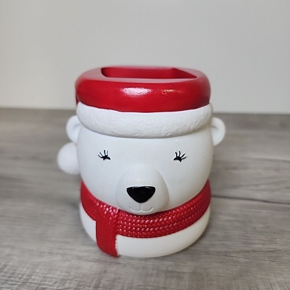 Bath And Body Works Foaming Soap Holder Santa Bear Holiday Seasonal Ceramic